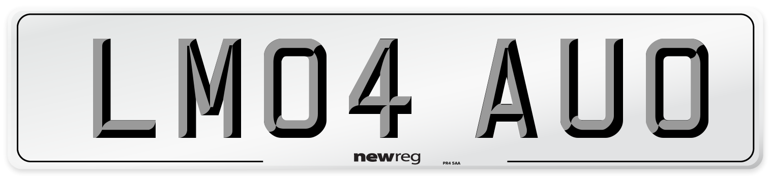 LM04 AUO Number Plate from New Reg